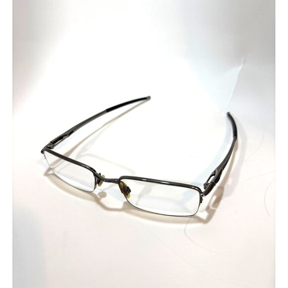 Oakley Rhinochaser Rectangular Metal Frame Eyeglasses Silver & Black - Picture 1 of 3
